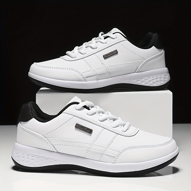 VanWeir Lightweight Men'S Shoes | Navy Blue/White, Lace-up sneakers with MD/TPR Sole, Breathable Fabric Lining for Outdoor, Hiking & Casual Wear