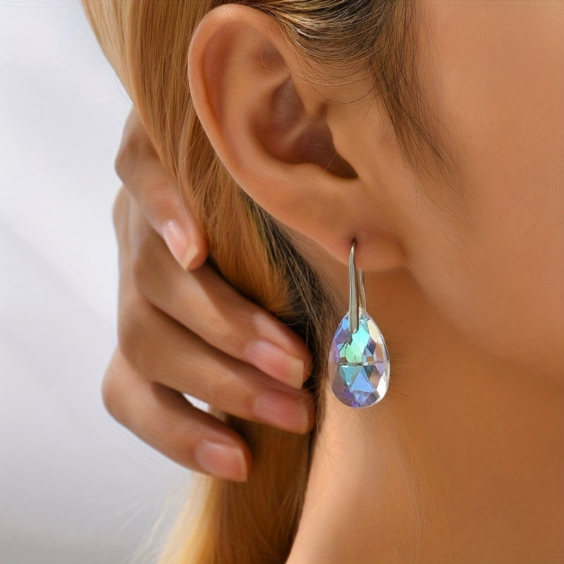 [Fashionable Jewelry] Fashionable Jewelry Set | Colorful Crystal Drop Earrings And a Pendant Necklace