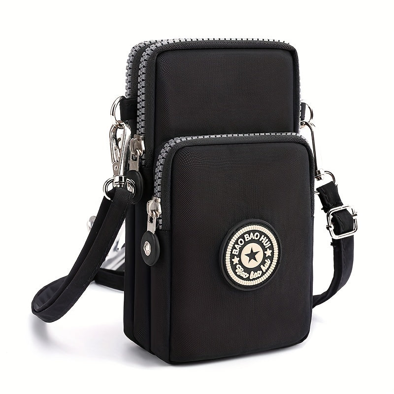 1pc Unisex Nylon Passport Holder - Retro Zipper Closure, Adjustable Strap - Going Out Essentials | Lightweight & Compact | Wet Wipe Clean