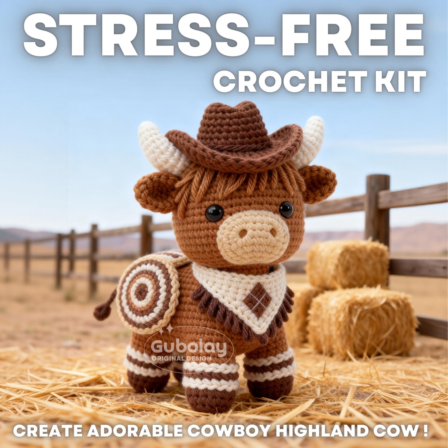 Beginner'S Crochet Kit for Christmas Highland Cow (Suitable for Adults) | Easy Craft Gift for Adults | Includes Step-By-Step Illustrated Tutorial | Contains Easy Diagrams, Extra Soft Yarn (30% More), Crochet Hook And Addition