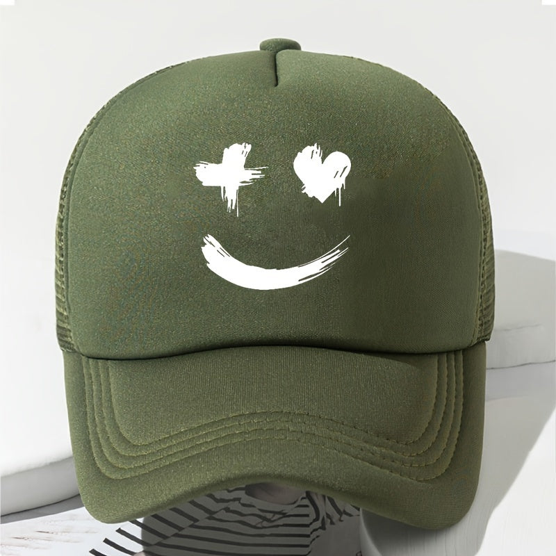Cartoon Print Baseball Cap Summer Sunshade Mesh Peaked Cap