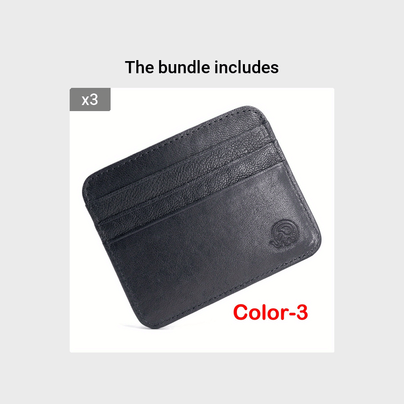 Minimalist Credit Card Holder Anti-theft Leather Wallet, Slim Front Pocket Wallet Christmas Gift