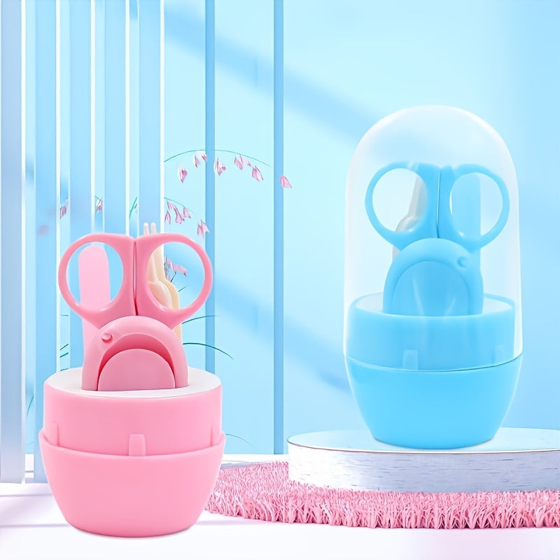 4pcs Infant Grooming Kit, 4-In-1 Nail Clipper Set, Includes Nail Clippers, Scissors, Nail File, And Tweezers