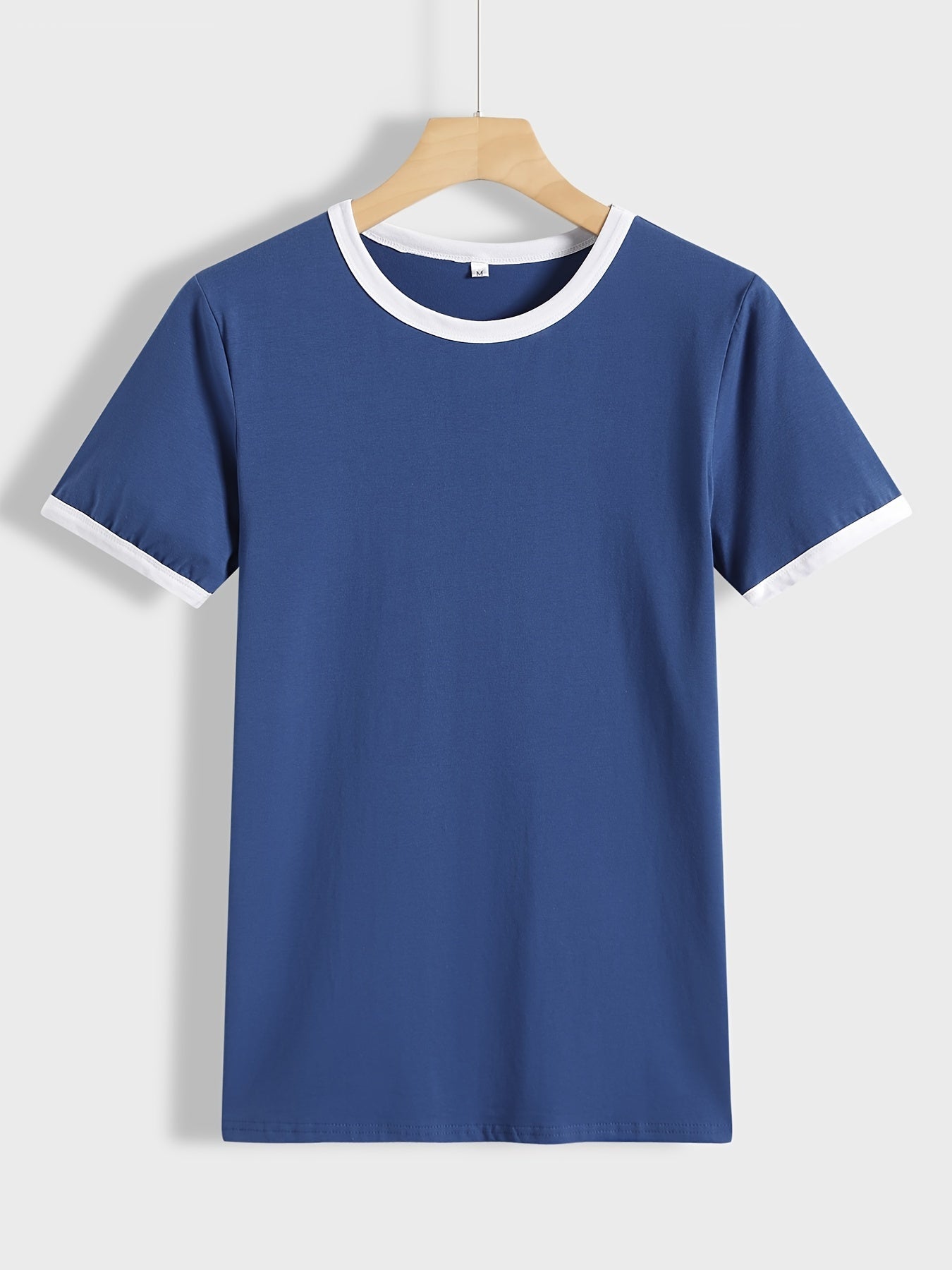 Summer Loose Crew Neck Short Sleeve Casual Simple T-shirt, Women's Clothing