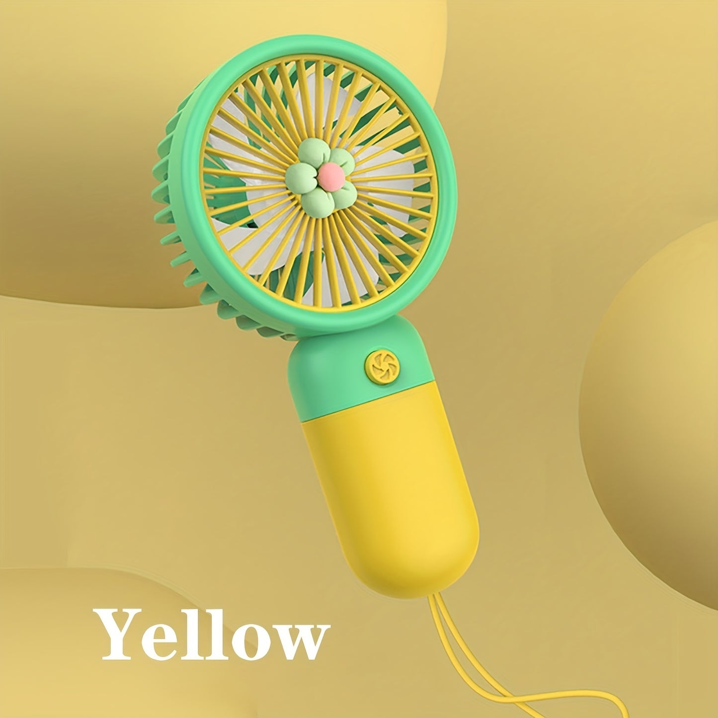 Portable Fan Summer Flower Color Block Mini Handheld Small Fan Portable USB Chargeable Fan