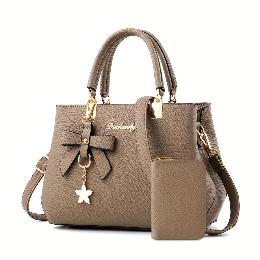 Fashionable Women'S Handbag | Trendy Crossbody Design with Coin Purse, Elegant Style, Adjustable Strap, Zipper Closure, Solid Color