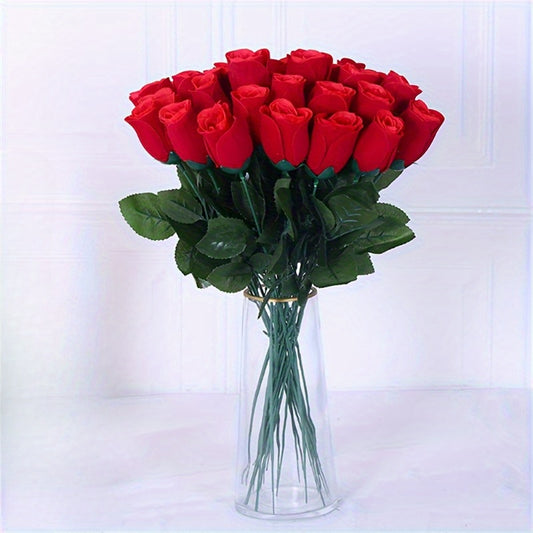 30pcs Realistic Artificial Silk Rose Bouquets, Classic Style Decorative Simulated Roses, Suitable for Home, Outdoor, Living Room, Wedding Decoration, Valentine's Day Decoration, Centerpiece Decoration. Romantic Valentine's Da