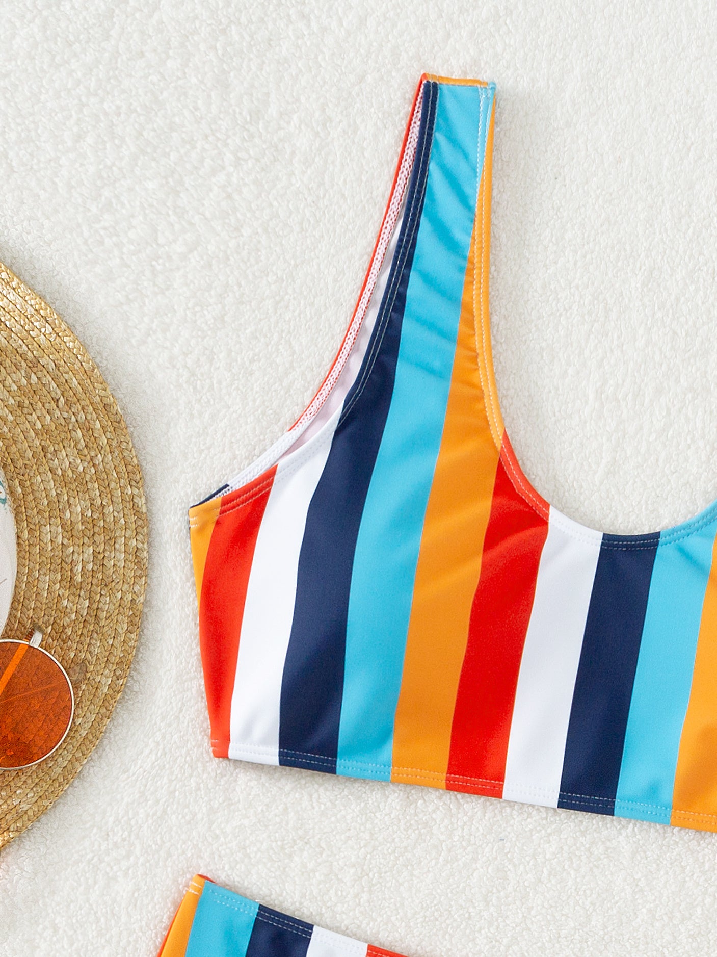 Striped Color Block Two-Piece Swimsuit