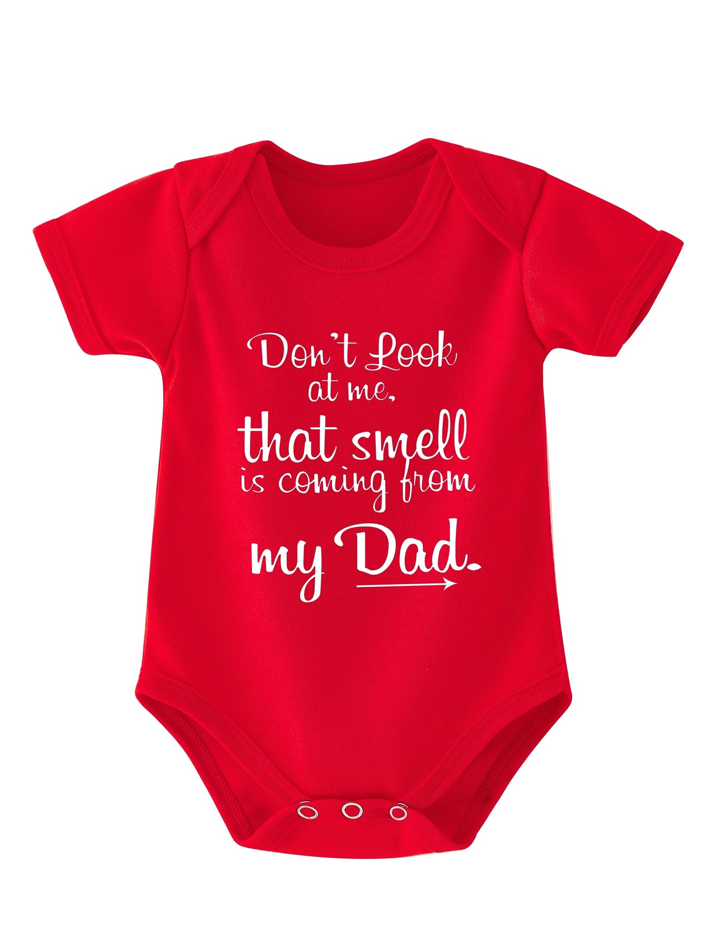 Girls Cute Letter Print Short Sleeve Onesie Clothes ''don't Look At Me'' Pregnancy Announcement Romper