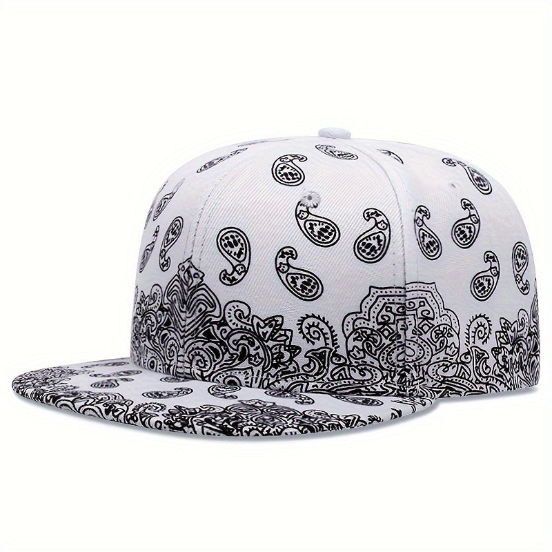 Cashew Flower Pattern Button Hat for Men and Women Retro Hat Outdoor Sports Sunshade Hat
