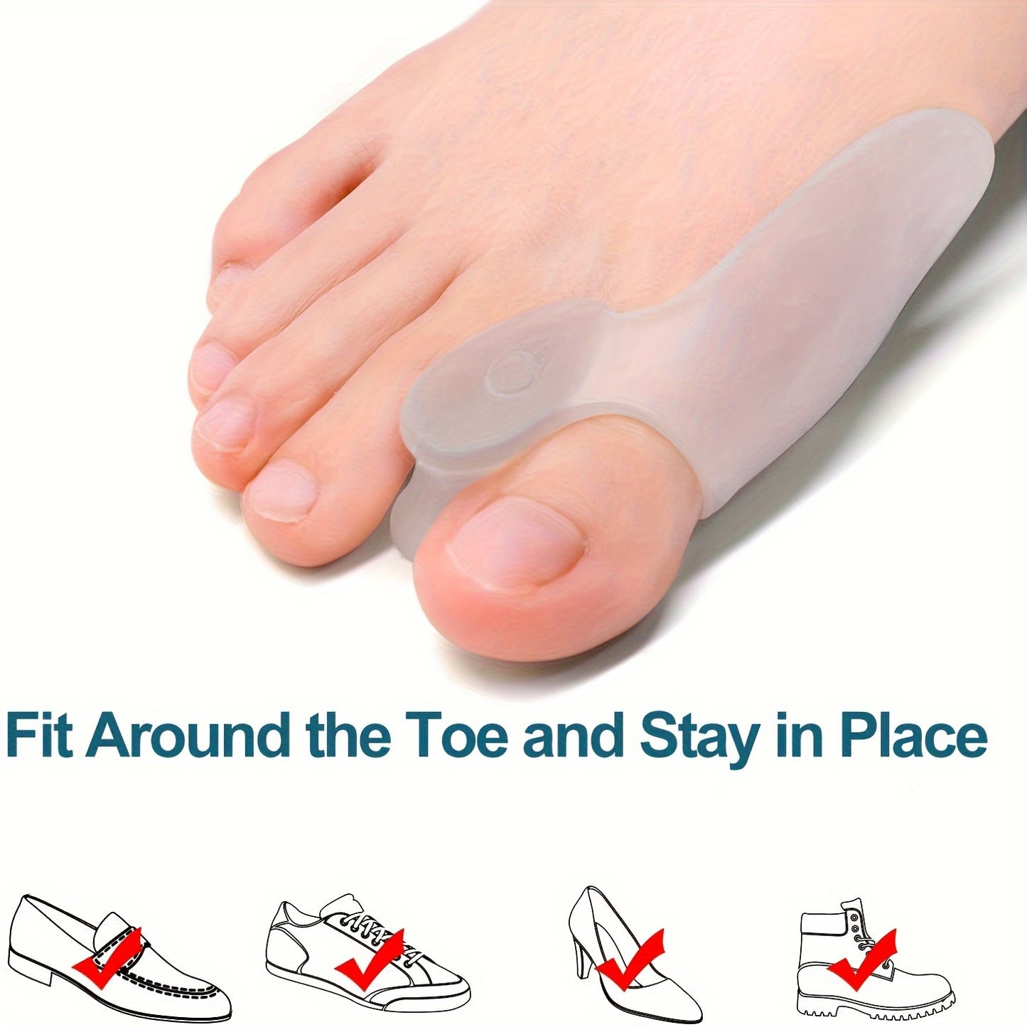 2pcs Toe Separator, Feet Bone Thumb Adjuster, Pedicure Supplies, Foot Care Tool, Only Fit Night/ Home Use, Long-term Use And Replace Regularly