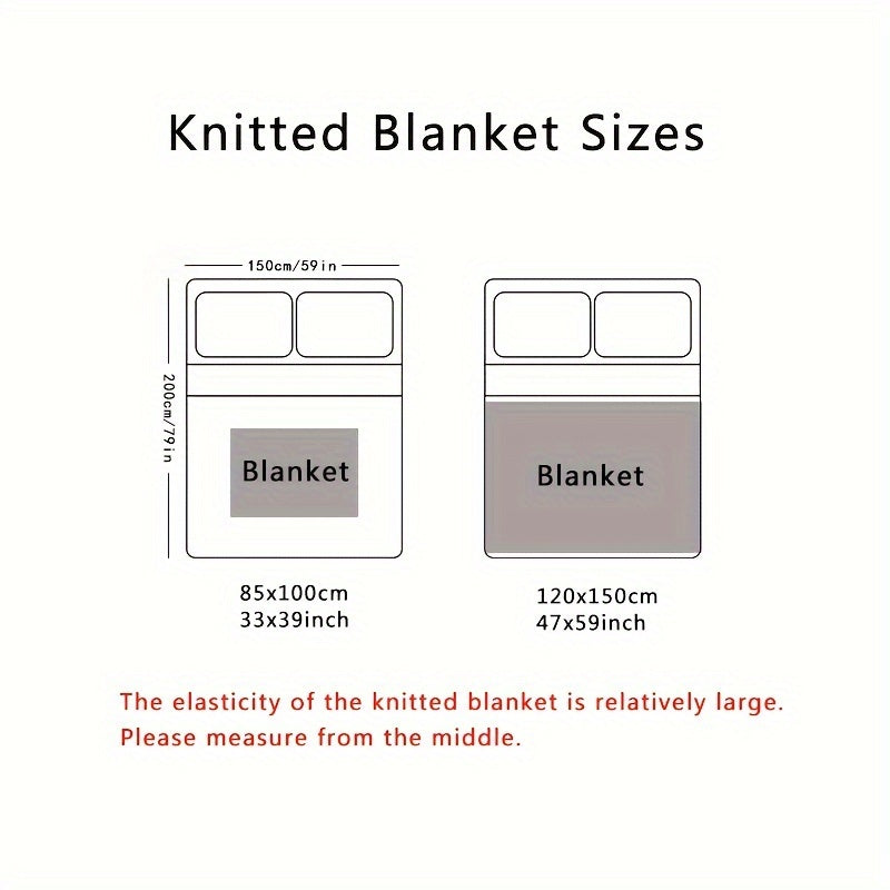 1pc Cozy Nordic Flower Pattern Knitted Throw Blanket - Soft, Warm, Air-Conditioning Friendly, and Versatile for Couch, Bed, Sofa - Perfect for Indoor and Outdoor Use