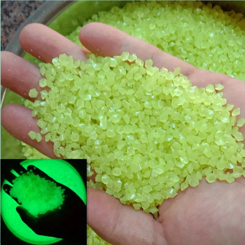 1000pcs/bag Garden Gardening Aquarium Viewing Fluorescent Small Gravel Broken Vase Hourglass Luminous Sand Fluorescent Particles, 25g