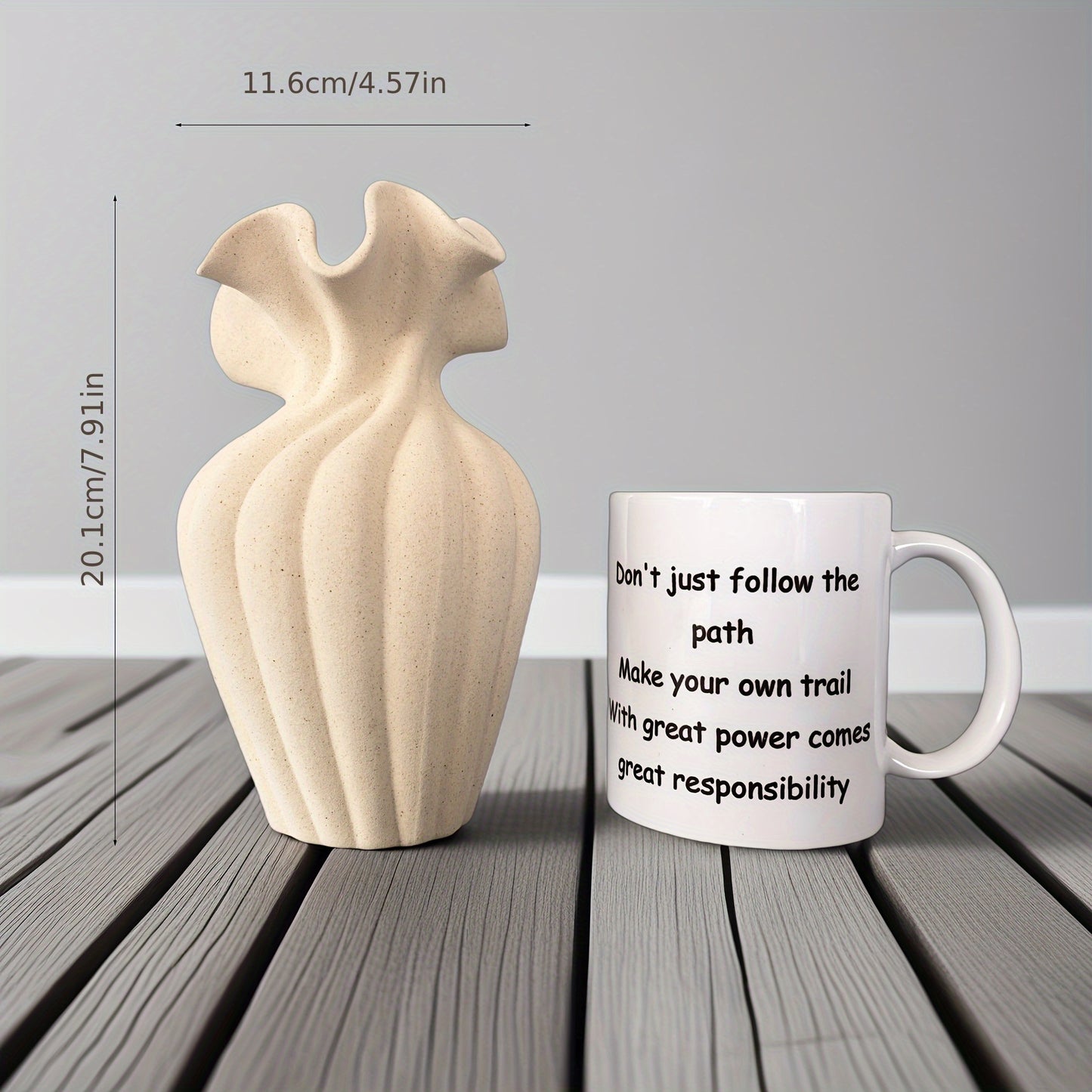 Elegant 20cm Striped Ceramic Vase with Skirt Element Design - Modern Art Style, Perfect for Fresh and Hydroponic Flowers, International Style, Flower Arrangement | Elegant Decor | Striped Texture, Vases Home Decor