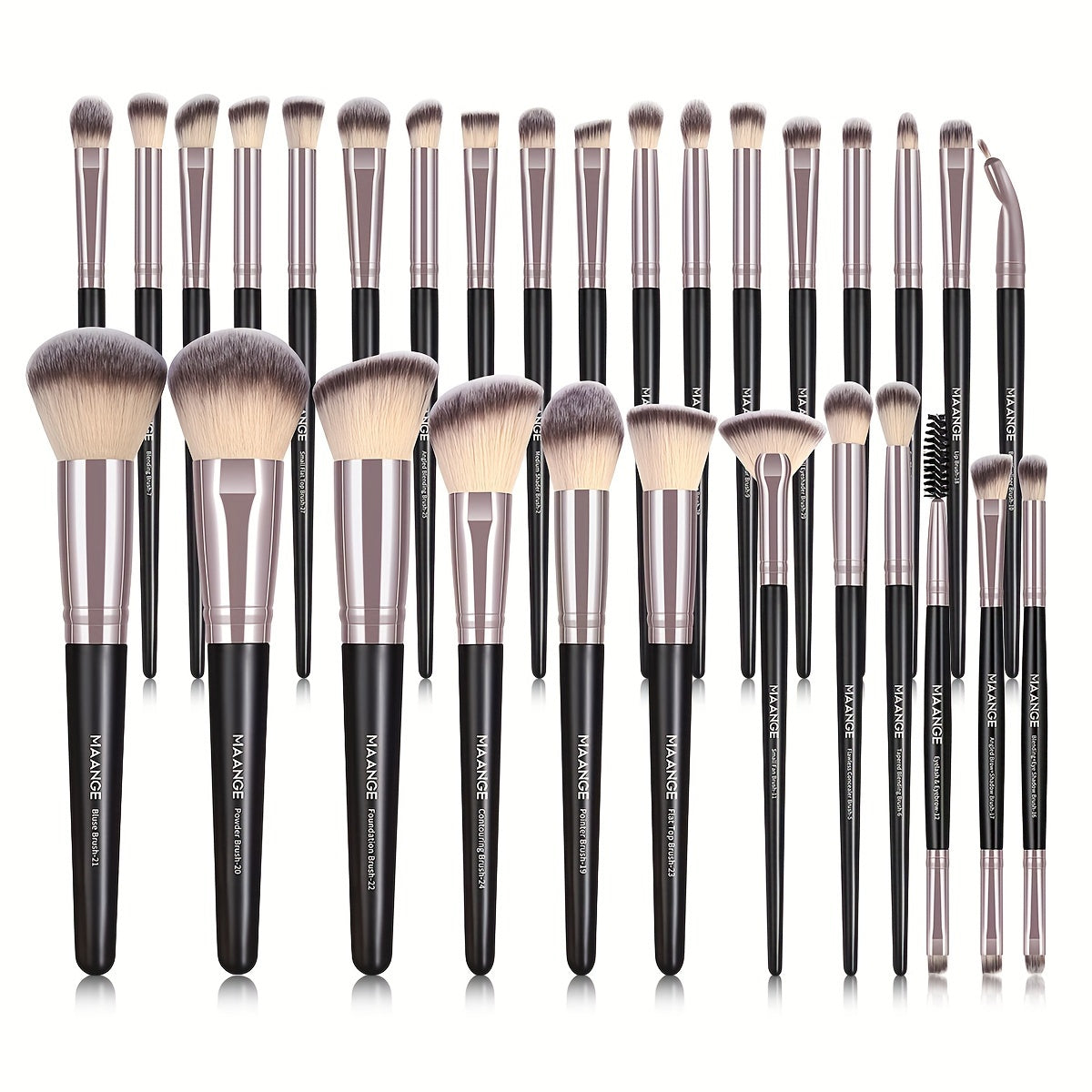 MAANGE 30pcs Professional Makeup Brush Set Foundation Brush Blush Brush Loose Powder Brush Eyeshadow Brush Complete Makeup Tool Set Suitable for Beginners and Professional Makeup Artists Portable Gift Set for Beginners Basic