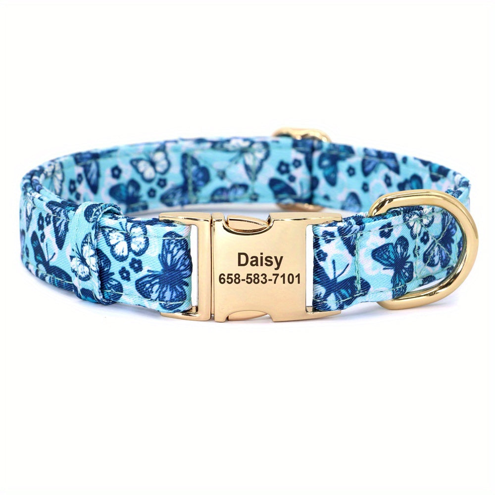 Adorable Personalized Dog Collar - Vibrant Flower & Bee Design - Custom Printed for Small & Large Pups, Durable and Adjustable, Perfect Stylish Accessory with a Personal Touch