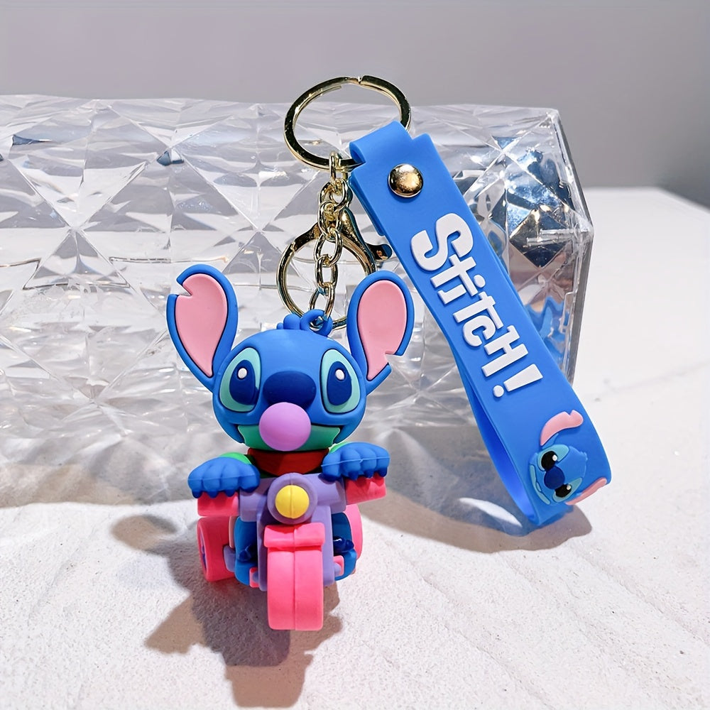 Minnie & Lilo & Stitch Cartoon Anime Keychain - Durable Keyring for Unisex, Fashionable Character Charm Perfect for Backpacks