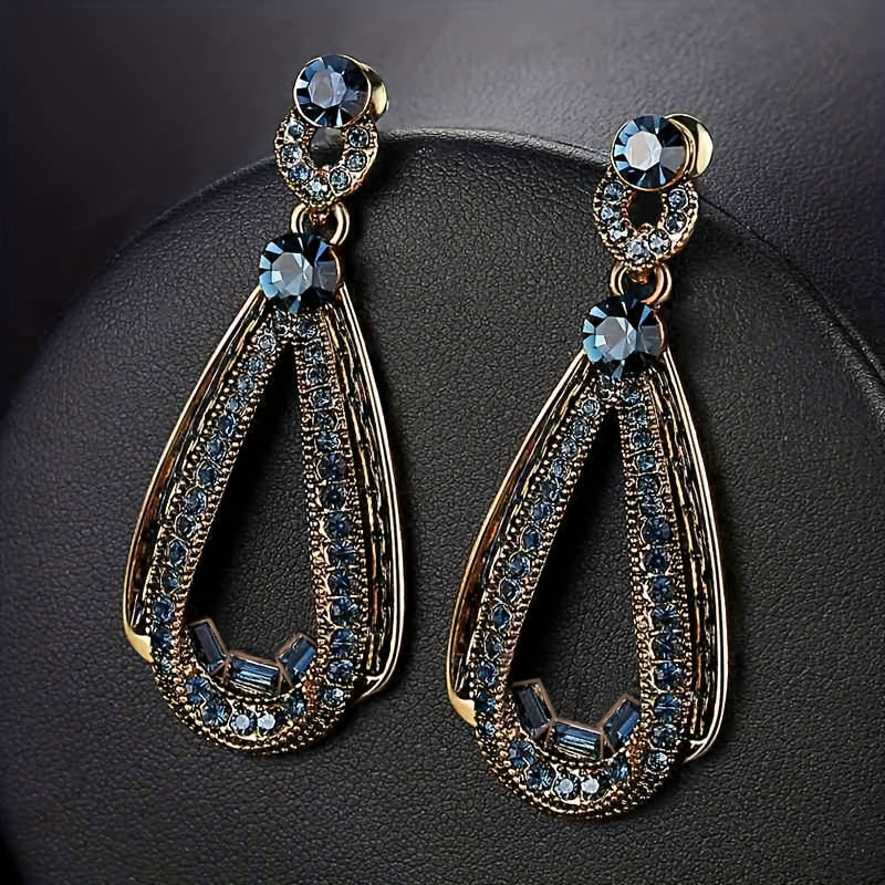 1 Pair of New European And American Earrings, Temperament Exaggerated Earrings, Personality Retro Water Drop Earrings, Ladies Earrings Accessories
