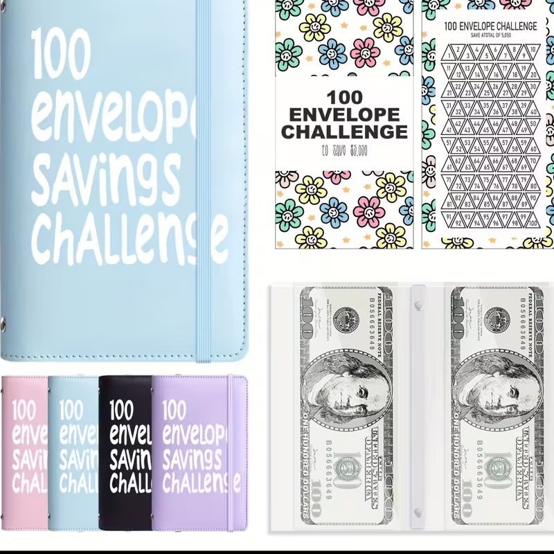 A Savings Challenge Book Featuring a 100 Envelopes Challenge