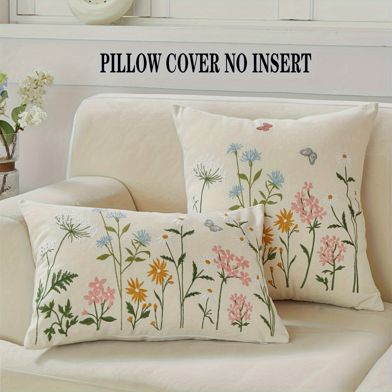 1pc Vibrant Floral Plant Flower Pattern Cushion Cover - Premium Polyester Decorative Pillow Case for Living Room, Bedroom & Sofa - Exclusive Collectible Buildings Theme (Cushion Not Included)