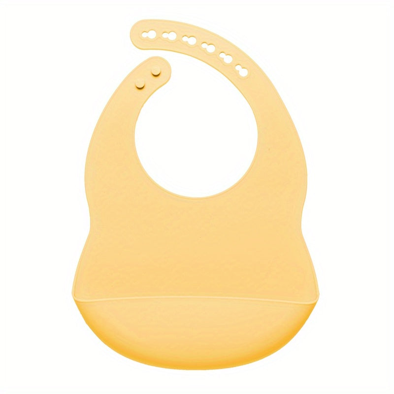 Baby Soft Bib, Simple Plain Color Blank Pattern Adjustable Size Silicone Bib for 1 Year Old +, Christmas, Halloween, Thanksgiving Day Gift Easter Gift