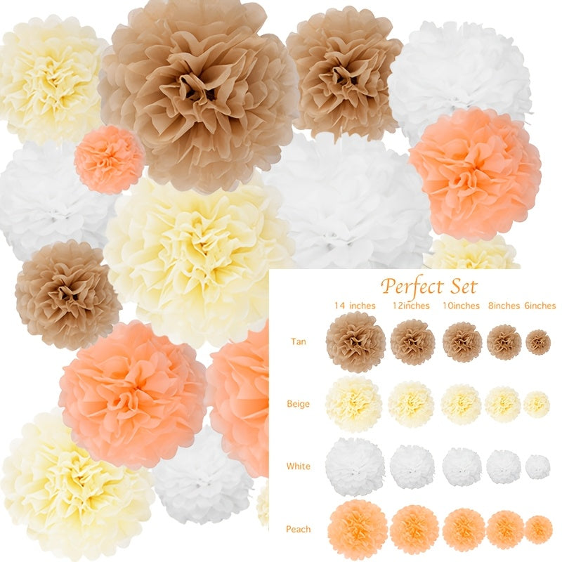 20pcs Set Hanging Flower Pompom Tissue Paper Pom Poms for Weddings and Other Occasions Party Birthday Baby Shower Christmas, Halloween Decorations, Event Styling, Party Decorations, Whimsical Decor, Hanging Decor, Delicate De