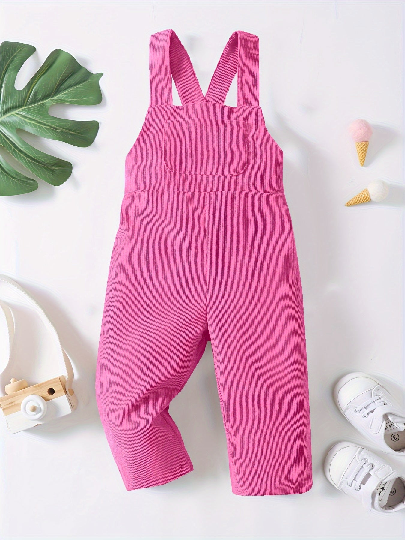 Casual Corduroy Knotted Toddler Baby Overalls, Jumpsuit With Pocket, Retro Strap Pants For Boys Girls