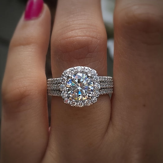 Luxury Women's Engagement and Proposal Ring, Fashion Synthetic Synthetic Zirconia Ring, Classic Style Women's Jewelry