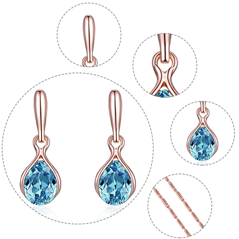 2pcs Women's Jewelry Set - Simple Style, Zinc Alloy with Artificial Crystal - All Season & Valentine's Day Gift | Daily Wear | Elegant Design