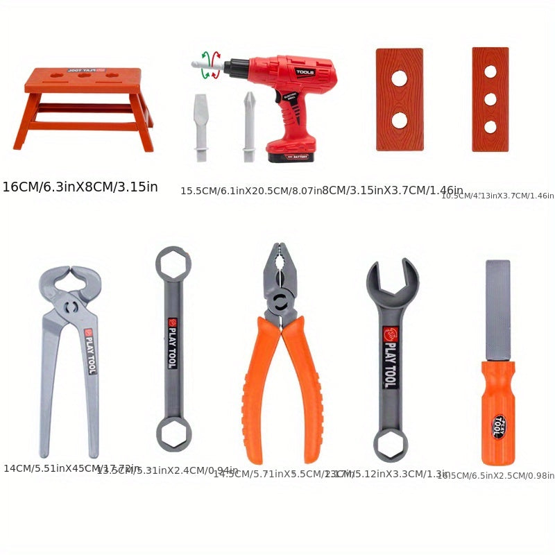 Electric Toy Drill Set: Stimulate Your Child's Imagination With This Fun Construction Studio Toy!, Halloween, Christmas, And Thanksgiving Day Gift