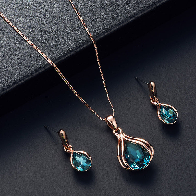 2pcs Women's Jewelry Set - Simple Style, Zinc Alloy with Artificial Crystal - All Season & Valentine's Day Gift | Daily Wear | Elegant Design