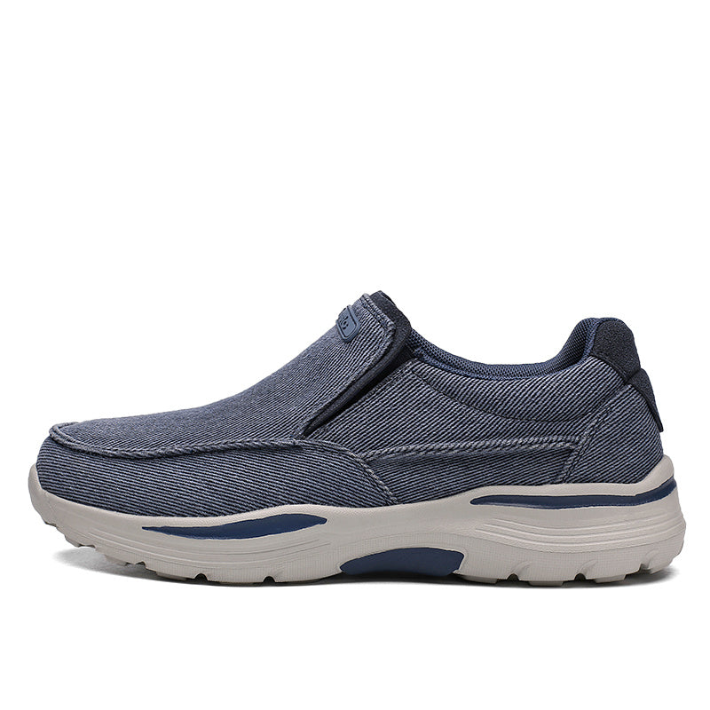 Men's Canvas Breathable Slip On Loafer Shoes Comfortable Walking Sneakers