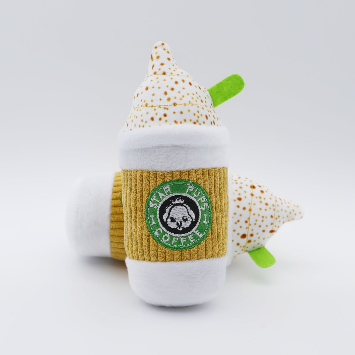 1pc Squeaky Dog Toy -Latte Pattern, Plsuh, Durable For Relieving Boardem, Grinding Teeth