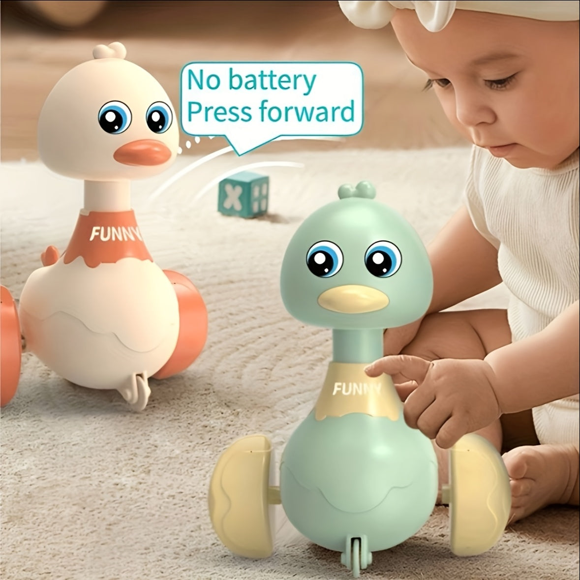 1/3pcs Children's Press Toy Car - Cute Swing Duck, No Battery Required Before Press Christmas New Year Birthday Gifts for 3 4 5 6 7 8 Years Old Boys Girls