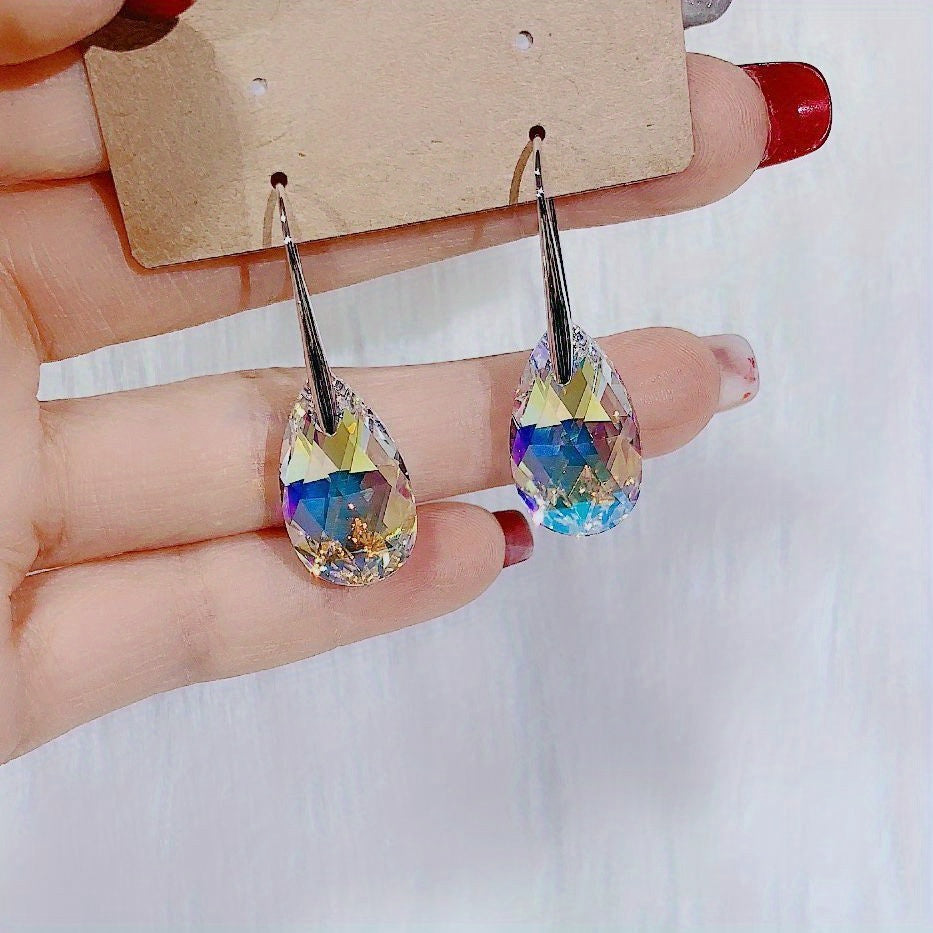 [Fashionable Jewelry] Fashionable Jewelry Set | Colorful Crystal Drop Earrings And a Pendant Necklace