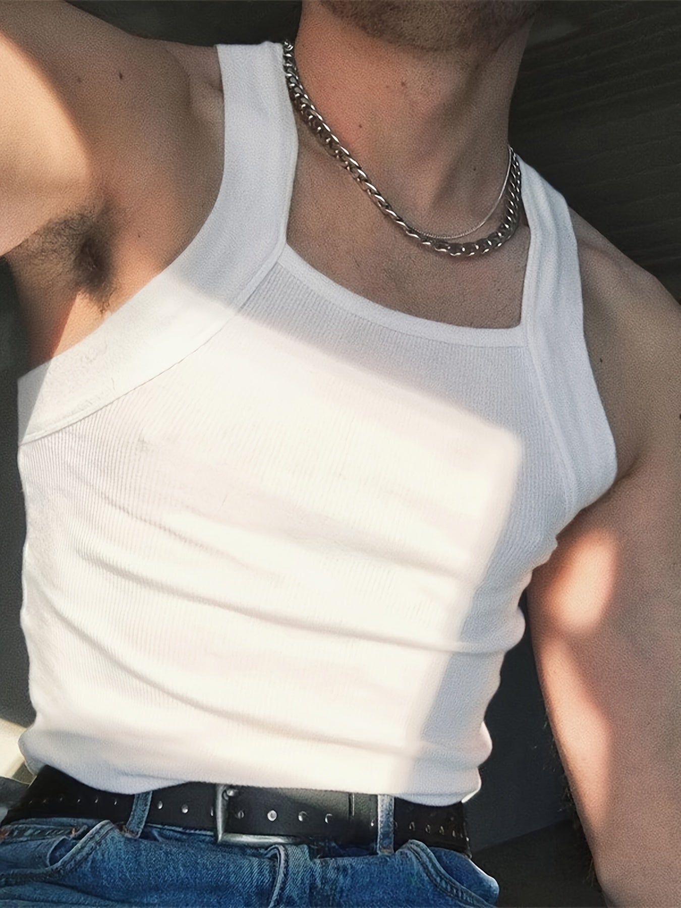 INCERUN Men White Tank Tops O-neck Sleeveless Vacation Casual Vests Streetwear Skinny Party Fashion Men Tops