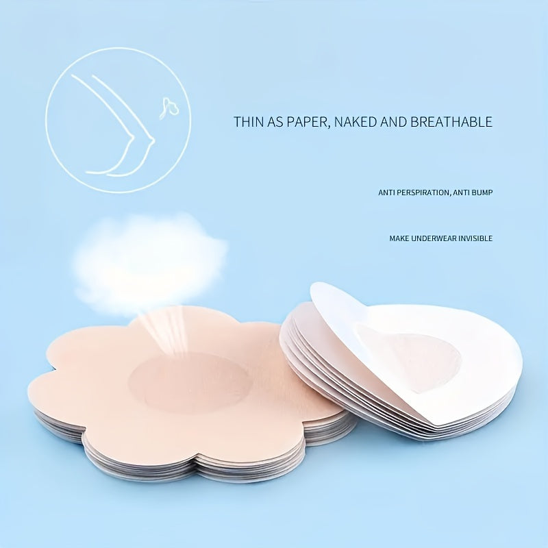 10/20/50/100pcs Disposable Invisible Nipple Covers - Ultra-Thin Breathable Non- Fabric, Anti-Convex Point Design, Round & Flower Shapes for Seamless Under Clothing, Women's Fashion & Lingerie Accessories, Discreet Underwear,