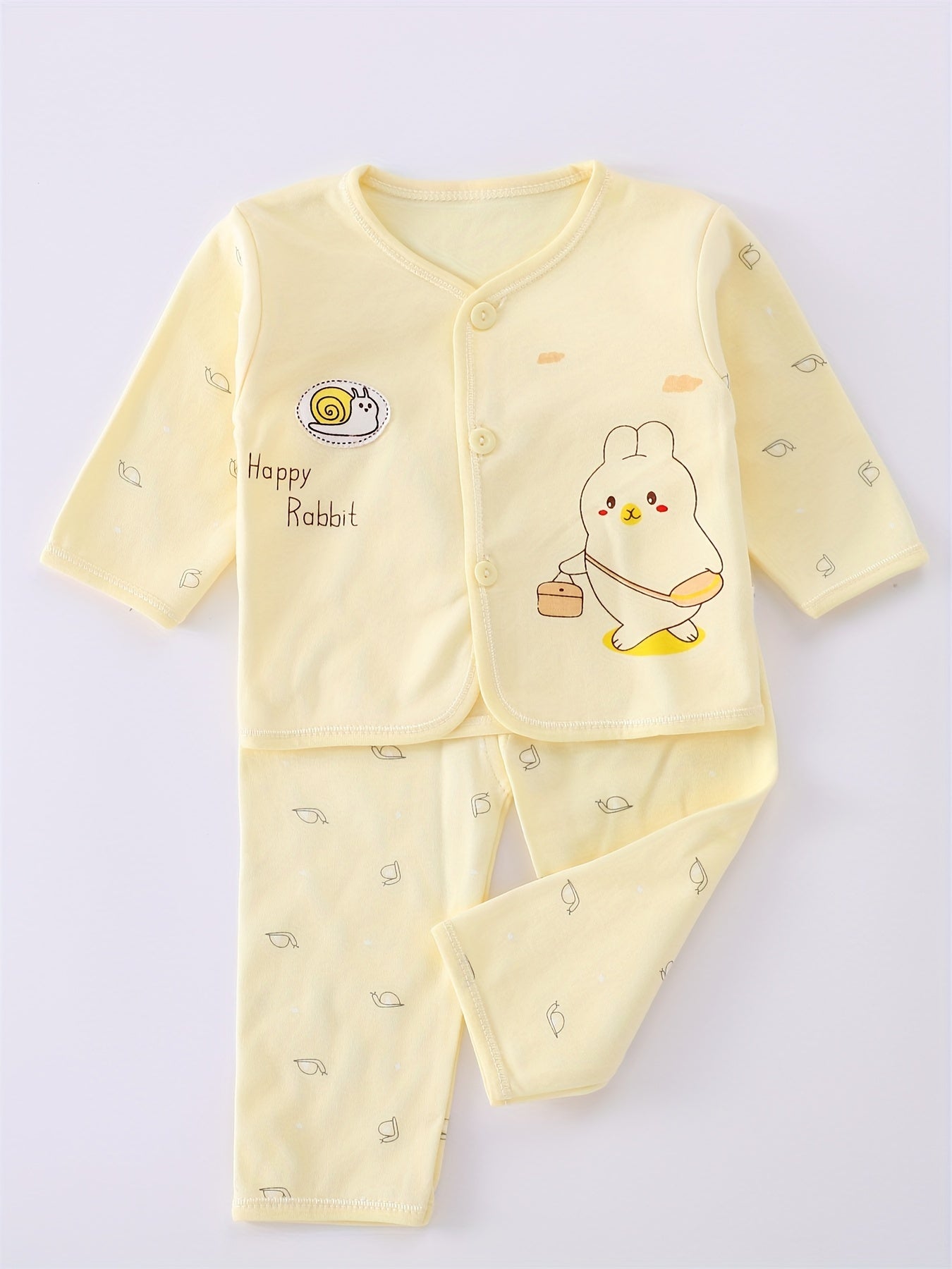 7pcs Newborn Outfits Gifts, Cute Graphic Baby Boys Girls Cotton Comfy Clothes Set - Footed Pants Cardigan Top Trousers Hat Bib Set Outdoor Clothes Outdoor Clothes
