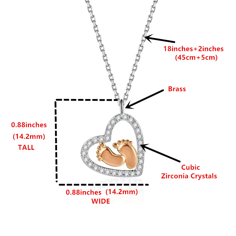 to My Mummy Feet Heart Necklace Pregnancy Gift Mum to Be Feet Shower Gift, Expecting Mum Pregnancy Gift