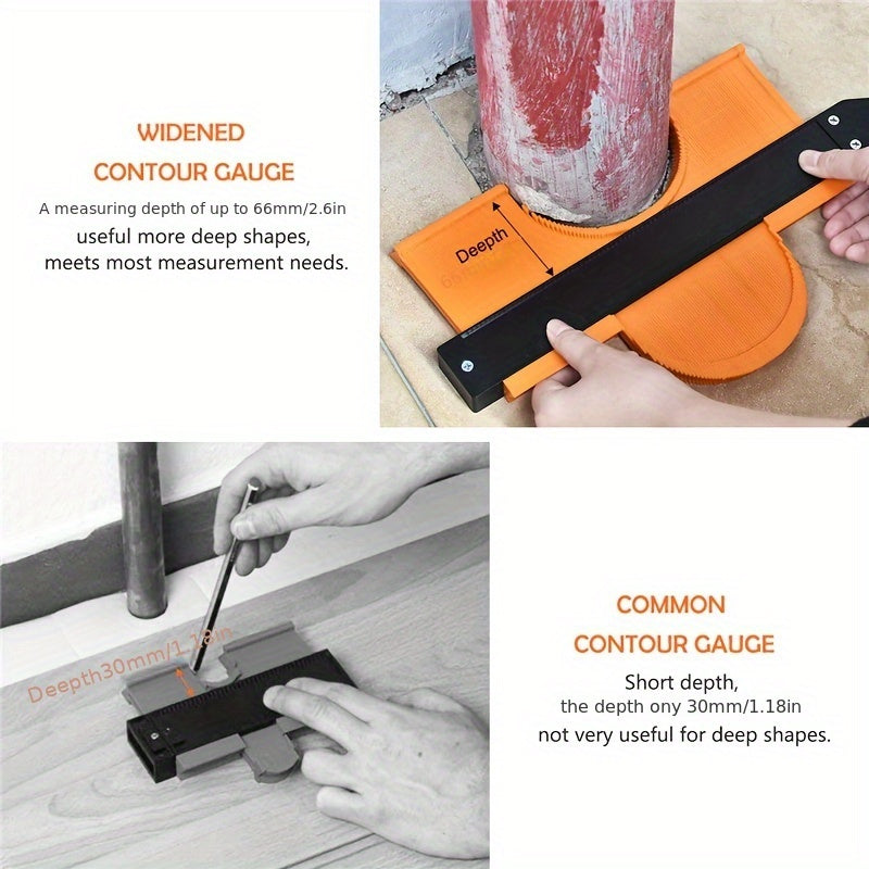 GOXAWEE Contour Gauge Profile Tool, 12.7cm/25.4cm Adjustable Lock, Precisely Copy Irregular Shape Duplicator For Flooring, Construction, Carpenter, DIY Handyman