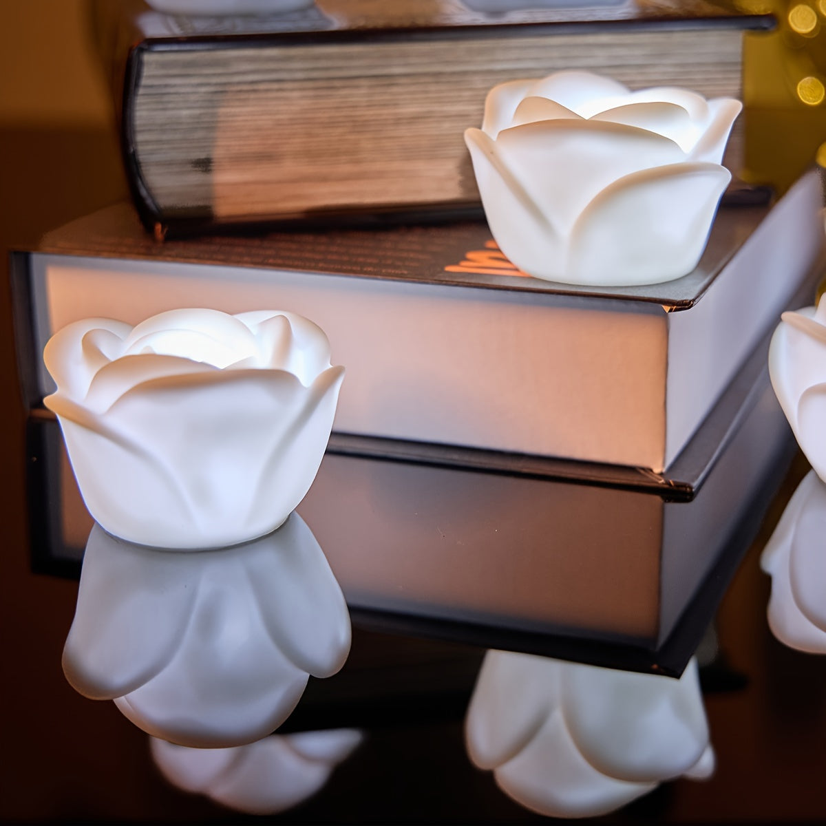 6pcs, Led Electronic Luminous Rose Flower, Valentine's Day Gift, Home Decoration, Countertop Decoration, Proposal Candle Rose, Wedding Rose, Valentine's Day Scene Decoration