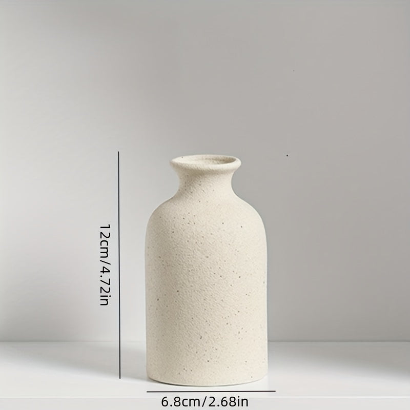 1pc Distinctive Rustic Ceramic Vase - Ideal Farmhouse Accent for Elevating Living Rooms, Mantels, Shelves & Entryways with Timeless Charm