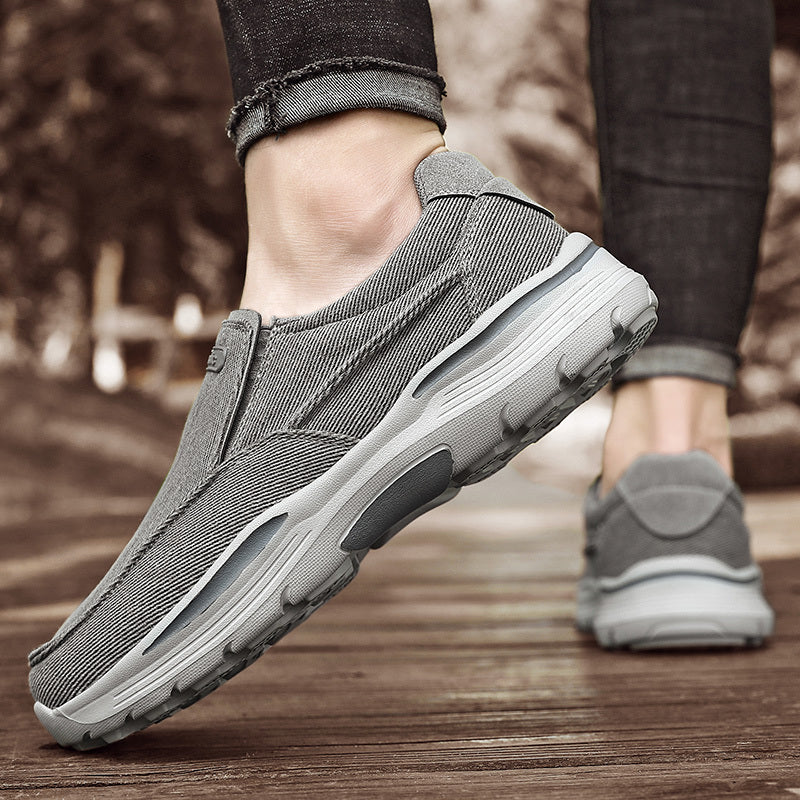 Men's Canvas Breathable Slip On Loafer Shoes Comfortable Walking Sneakers