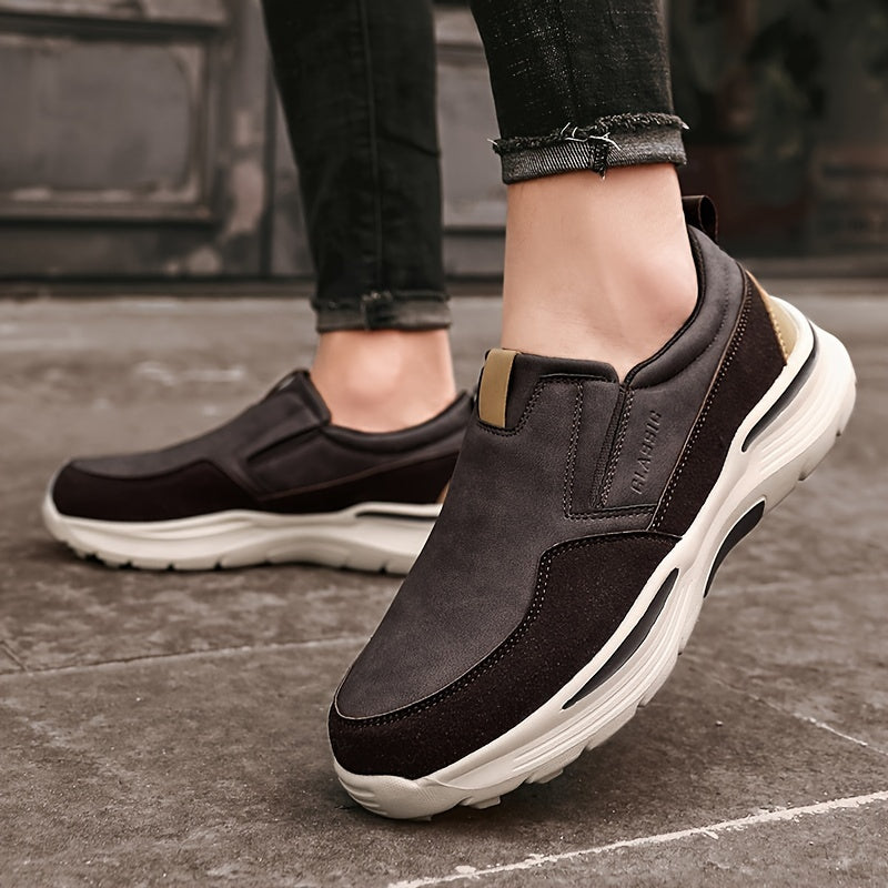 Plus Size Wide Fit Men's Lace-Up Loafers, Men's Canvas Lightweight Comfortable Walking Shoes