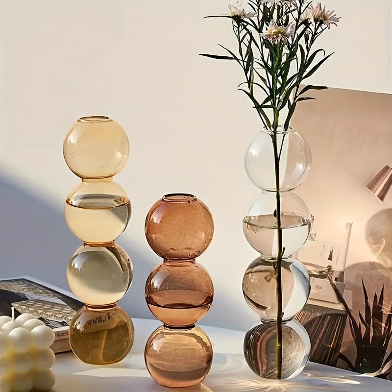 Chic Glass Bubble Vase - Transparent, Artistic Design for Home Decor | Perfect for Bedroom, Living Room & Dining Table | Nordic-Inspired Minimalist Centerpiece