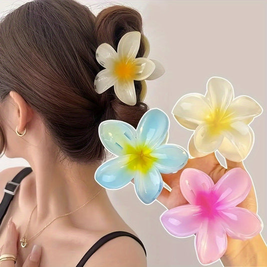 Elegant Colorful Flower Shaped Hair Claw Clip Trendy Non Slip Hair Grab Clip For Women And daily use Wear