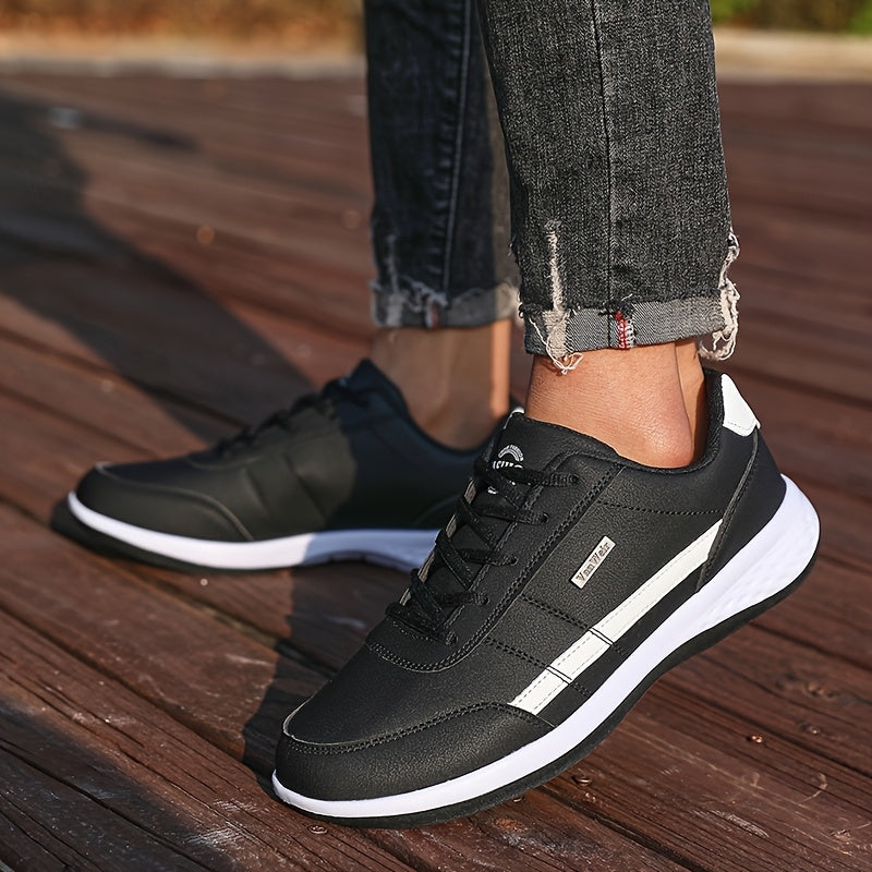 VanWeir Lightweight Men'S Shoes | Navy Blue/White, Lace-up sneakers with MD/TPR Sole, Breathable Fabric Lining for Outdoor, Hiking & Casual Wear