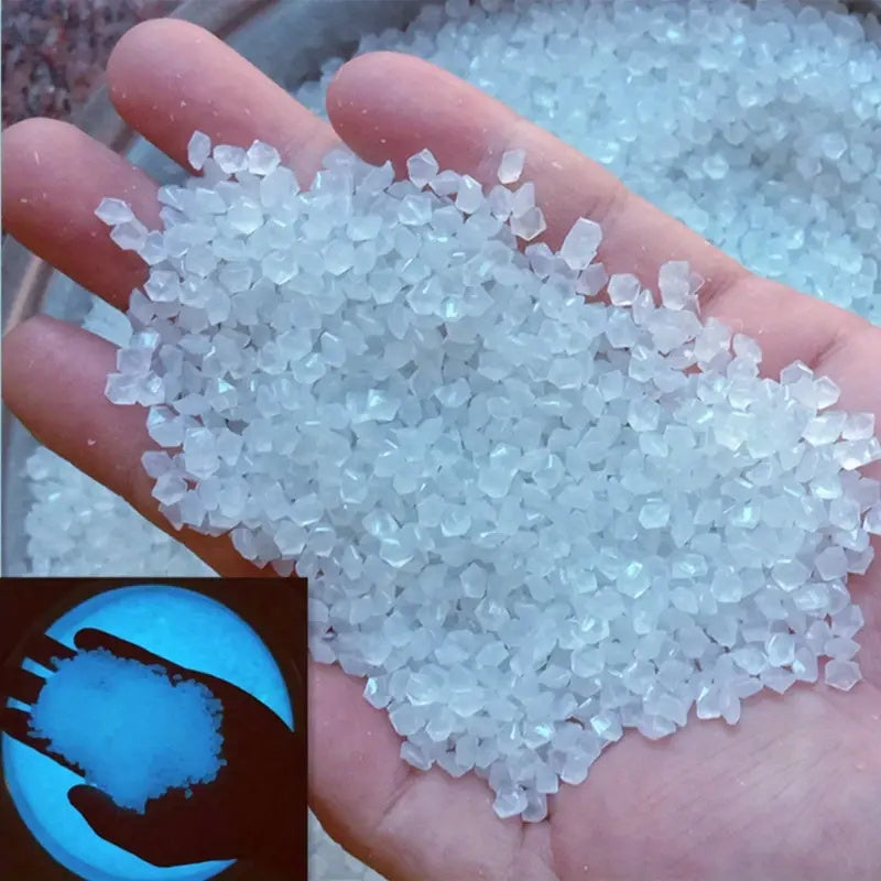 1000pcs/bag Garden Gardening Aquarium Viewing Fluorescent Small Gravel Broken Vase Hourglass Luminous Sand Fluorescent Particles, 25g