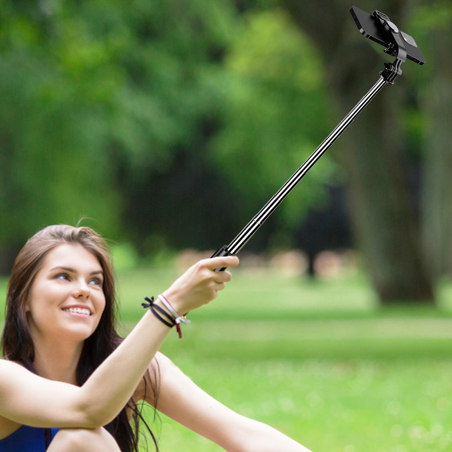 101.6cm Phone Selfie Stick Tripod, Extendable Selfie Stick All-in-One Smartphone Tripod Stand with Wireless Remote 360° Rotation