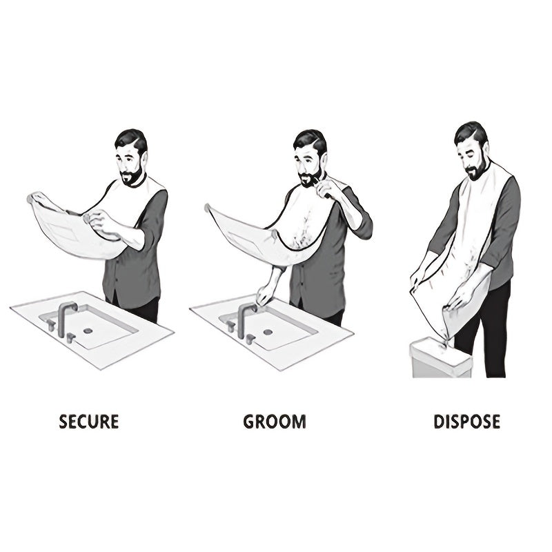 Men's Shaving Apron Beard Catcher Cape Grooming Bib Facial Hair Removal Adult Bib Razor Cleaning